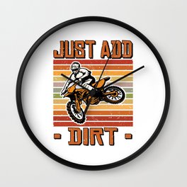 Off Roading Of Road Just Add Dirt Motocross Biking Wall Clock