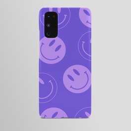 Large Very Peri Retro Smiley Face - Purple Pastel Aesthetic Android Case