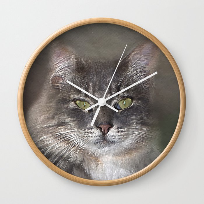 Miss Elegance cat portrait photography Wall Clock