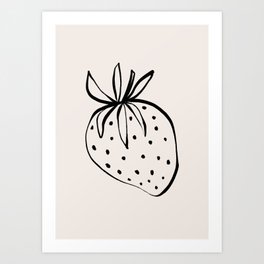Sketchy strawberry Art Print