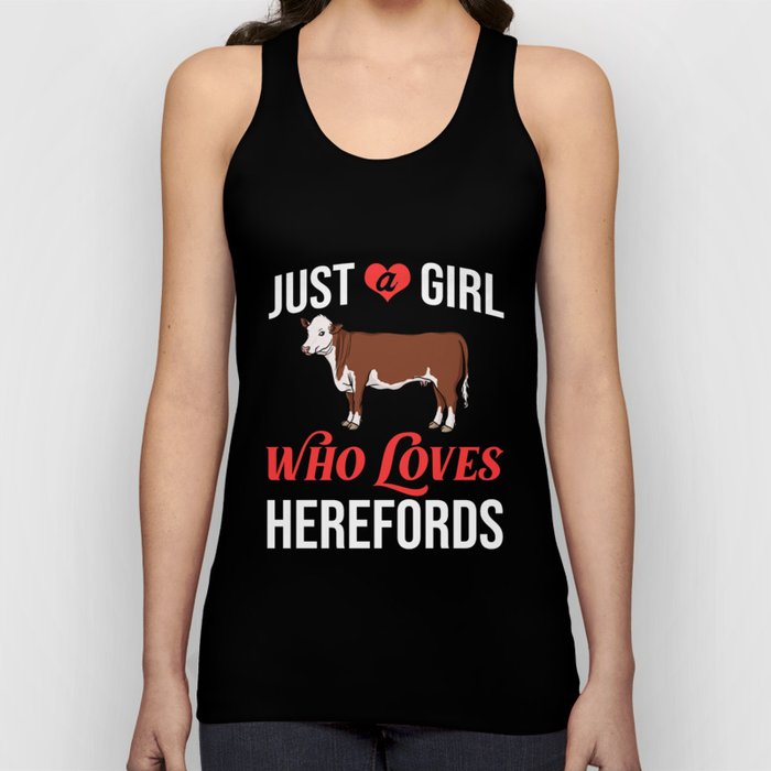 Hereford Cow Cattle Bull Beef Farm Tank Top