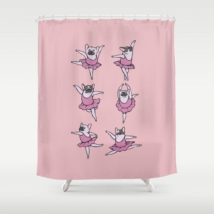 Ballet French Bulldog Shower Curtain By Huebucket Society6 Ballet French Bulldog Shower Curtain