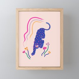 Pouncing Cheetah Framed Mini Art Print