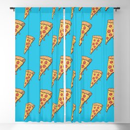 Pizza Retro Repeating Pattern  Blackout Curtain