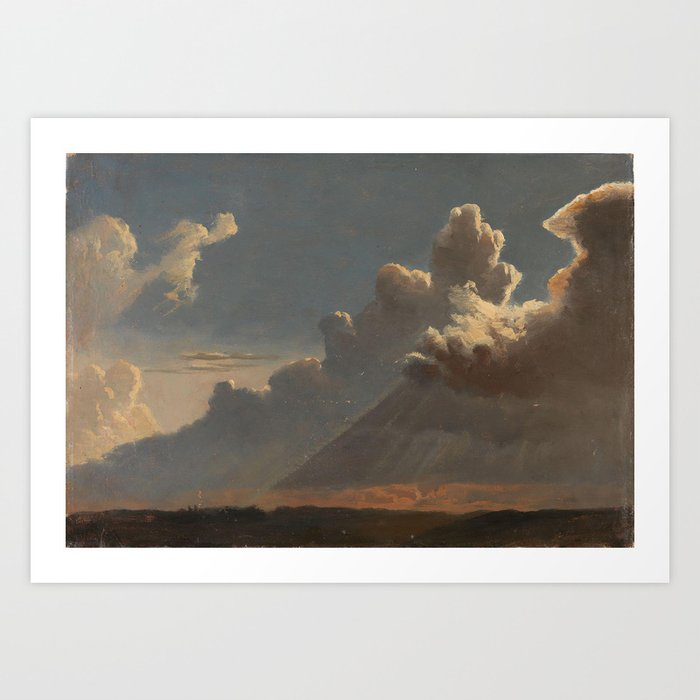 "Cloud Study" by Knud Baade, circa 1830s Art Print