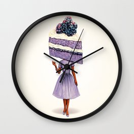 Cake Head Pin-Up: Blackberry Cake Wall Clock