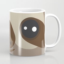 funny and cute smiling Three-toed sloth on brown background Coffee Mug