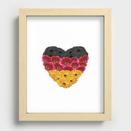 Hand drawn gerbera flowers in the shape of German national flag   Recessed Framed Print