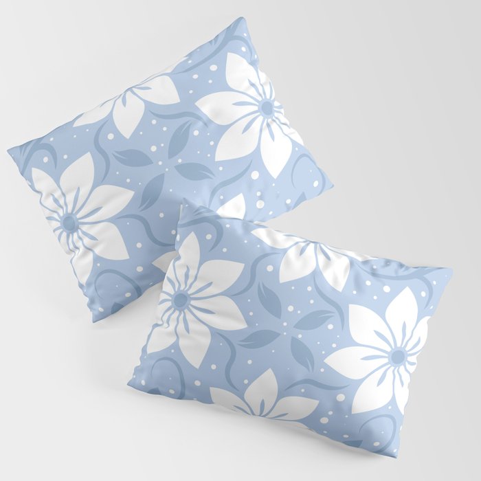 Magical Blue Flower Pattern Pillow Sham
