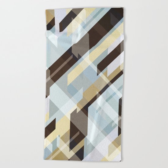 Geometric Earth Tones Abstract Beach Towel