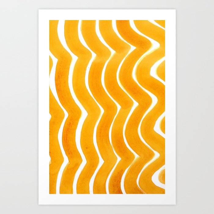 Big Stripes in orange Art Print