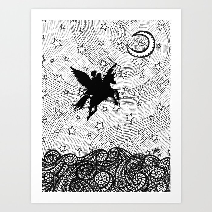 Flight of the alicorn Art Print