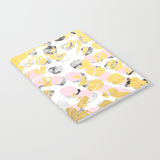 Stellan - Rose Marble Gold abstract art painting modern minimal love rosequartz pastel pink dorm Notebook