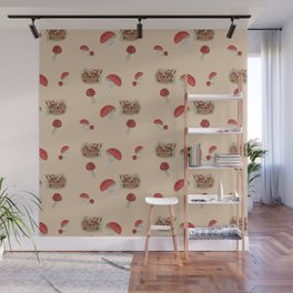 Fawn and Toadstools Pattern Wall Mural