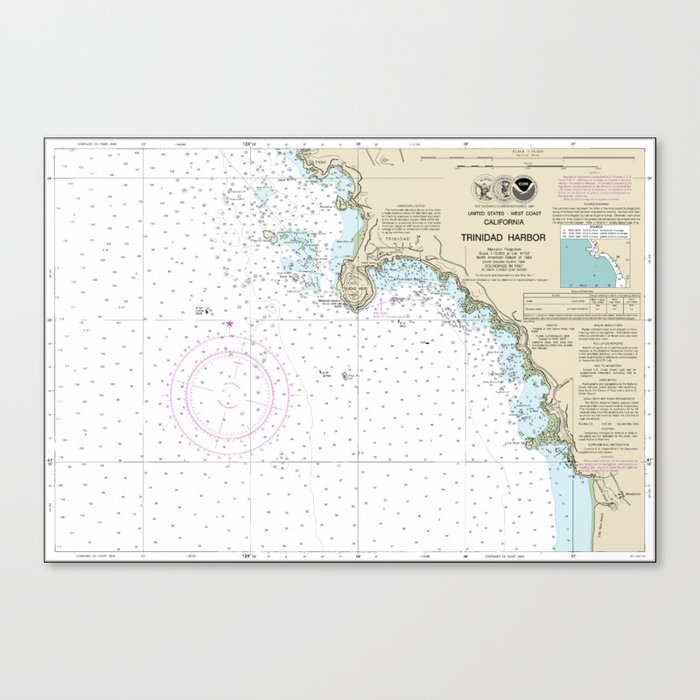 Trinidad Harbor California Nautical Chart 18605 Canvas Print