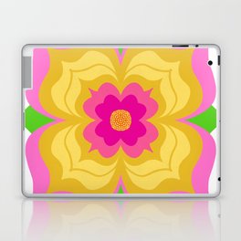 Retro Modern Mountain Flower Pink Laptop Skin