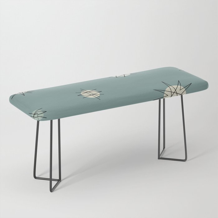 Atomic Age Starburst Sage Green Cream Bench by Kay Cordingly