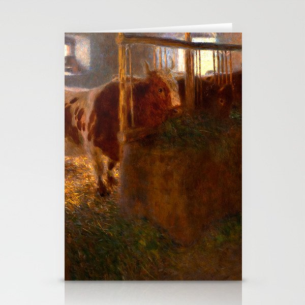 Cows in the Barn, 1900 by Gustav Klimt Stationery Cards