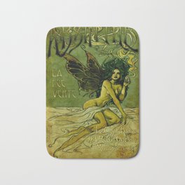 Vintage Parisian Green Fairy Absinthe Alcoholic Aperitif Advertisement Poster Bath Mat | Greenfairy, Dinningroom, Alcohol, Curated, Kitchen, Spirits, Vintage, Graphicdesign, French, Aperitifs 