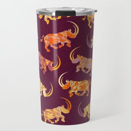 Running Rhinos in Berry Travel Mug