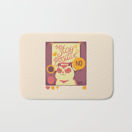 Stay Positive Cat Bath Mat