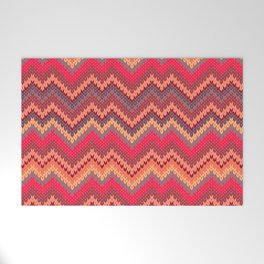 Knitted Textured Wave Pink Welcome Mat
