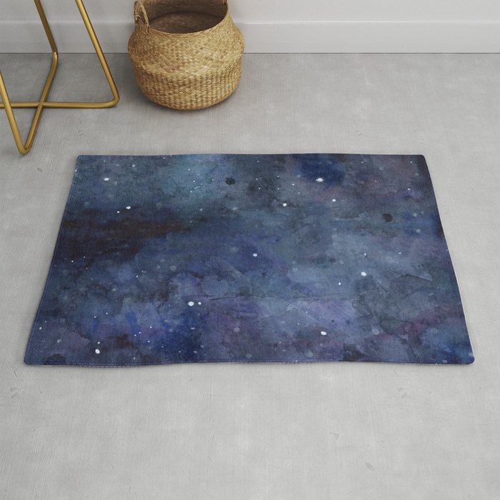 Galaxy Nebula Watercolor Night Sky Stars Outer Space Blue ...