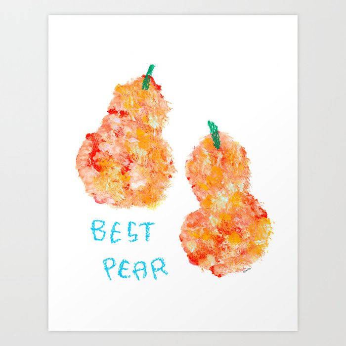 Best Pear Fruit Painting Love Quote Couple Art Print By
