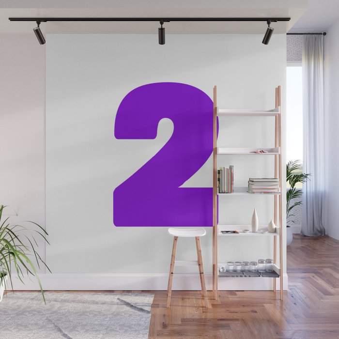 2 (Violet & White Number) Wall Mural