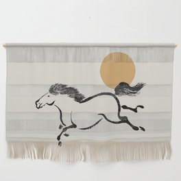 Wild Horse Simple Illustration - beige  Wall Hanging