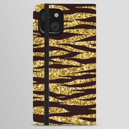 Shiny Gold Tiger iPhone Wallet Case