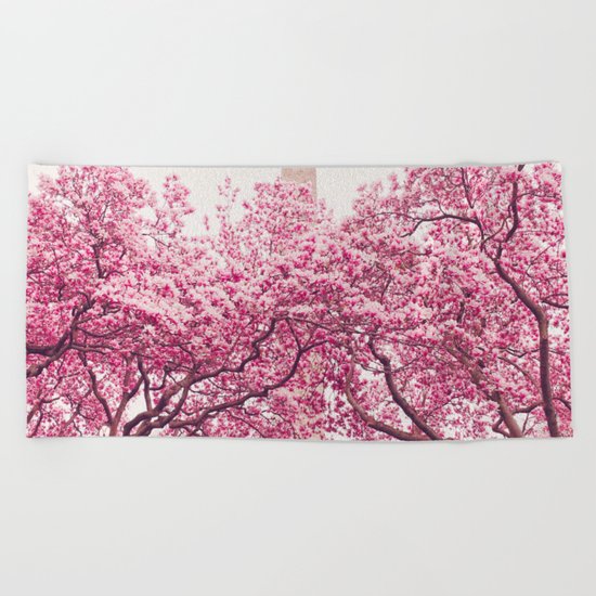 New York City - Central Park - Cherry Blossoms Beach Towel