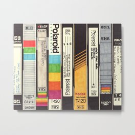 VHS Metal Print | Movies, Curated, Nostalgic, Ink, Pen, Rainbow, Vintage, 80S, Color, Popart 