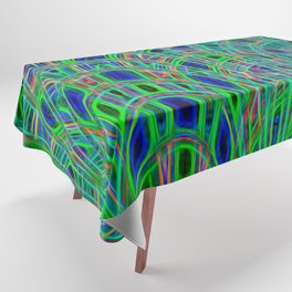 Psychedelic Bright Neon Green Abstraction Tablecloth