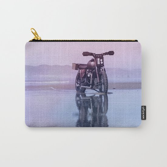 Where the Journey begins Motorcycle at the Water Sunset Carry-All Pouch