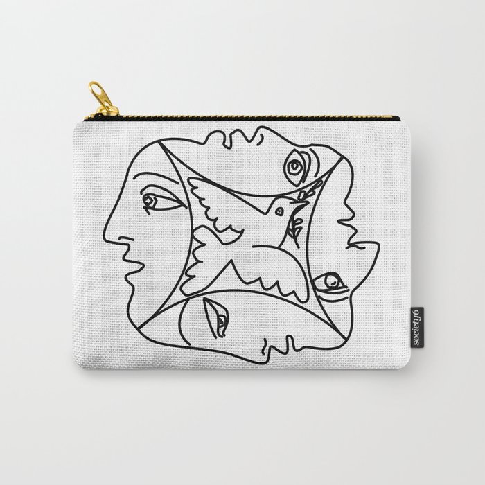 Picasso - Dove of peace and 4 Masks Carry-All Pouch