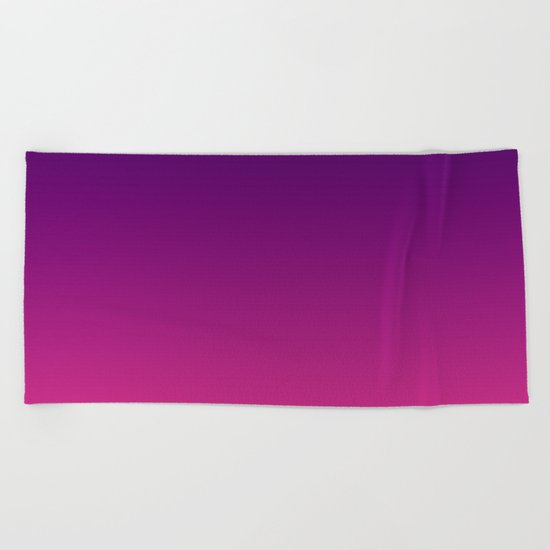 Ombre gradient digital illustration purple red colors Beach Towel