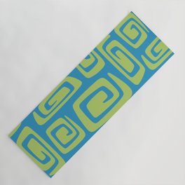 Mid Century Modern Cosmic Abstract 537 Blue and Green Yoga Mat