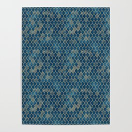 Blue Moroccan Poster