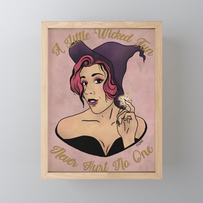 A Little Wicked Pin-Up Framed Mini Art Print