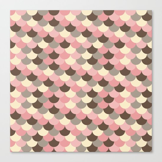 Strawberry Mouse Fish Scale Pattern Canvas Print