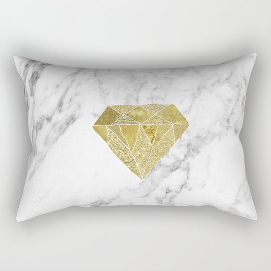 Gold diamond on marble Rectangular Pillow