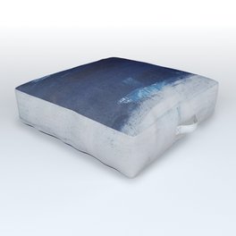 Blue White Abstract Painting Outdoor Floor Cushion