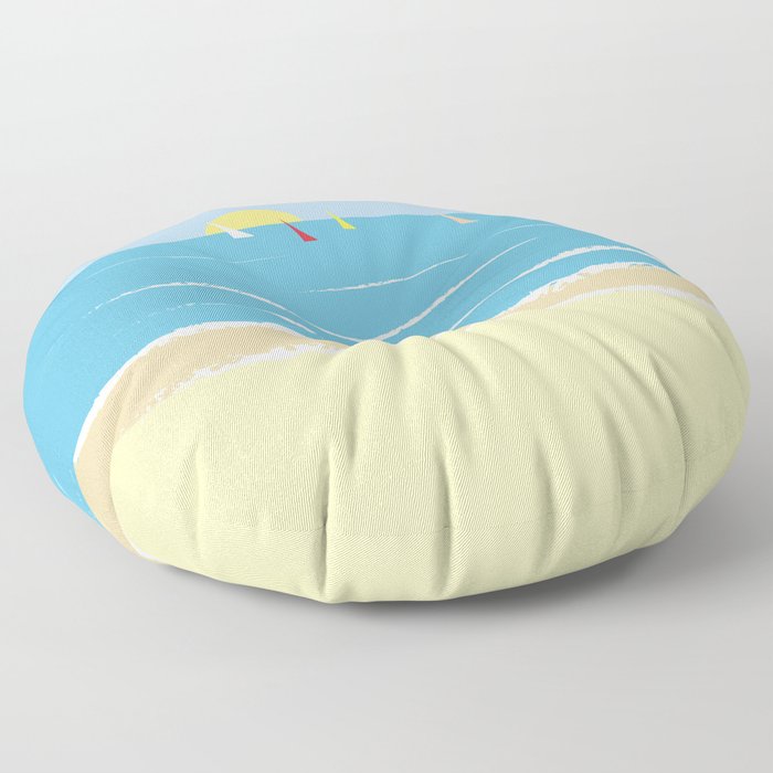 Sails from the beach Floor Pillow