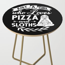Sloth Eating Pizza Delivery Pizzeria Italian Side Table