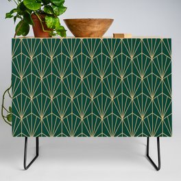 Art Deco Vector in Green and Gold Credenza