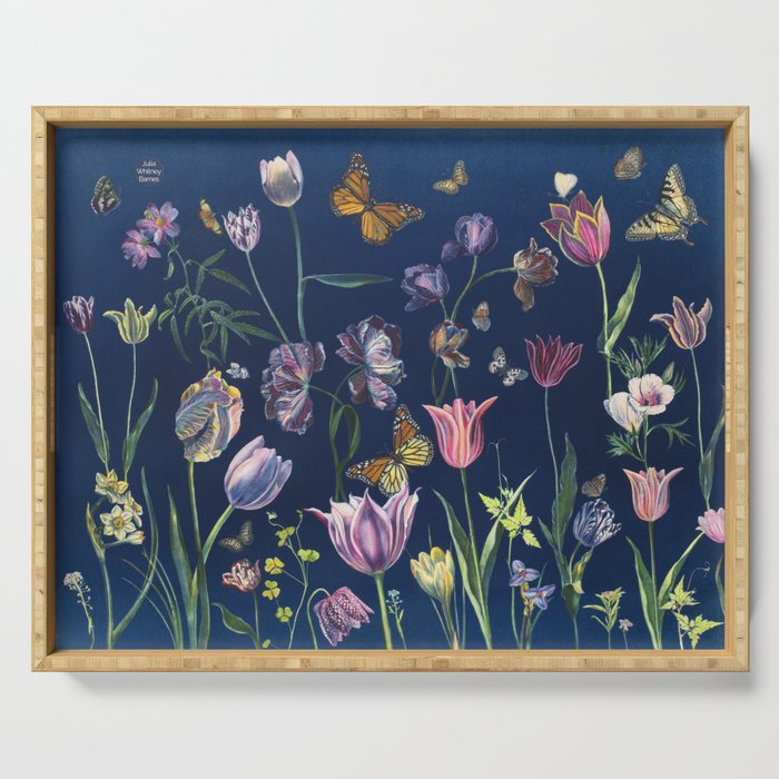Nocturnal Nature (Tulips, Crocus, etc) Serving Tray