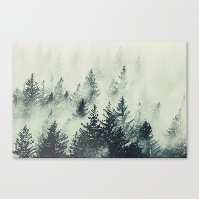 Forest Green - Foggy Woods Delight Canvas Print