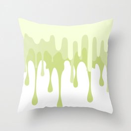 Drip Drip Drip - Olive Green Throw Pillow