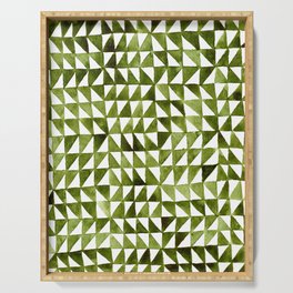 Triangle Grid olive green Serving Tray